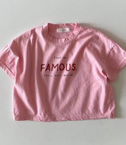 Letter Crew Neck Short Sleeve Simple