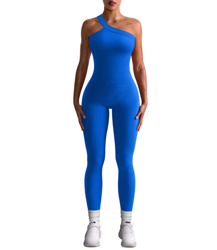 New One Shoulder Sports Jumpsuit For Women