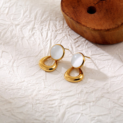 Opal Titanium Steel Earrings – Subtle Power, Everyday Grace
