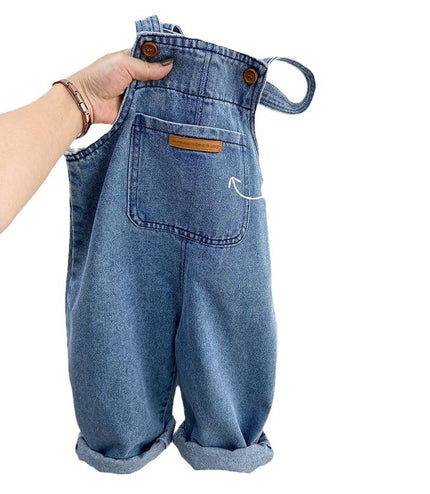 Children's Popular Denim Simple Suspender Pants