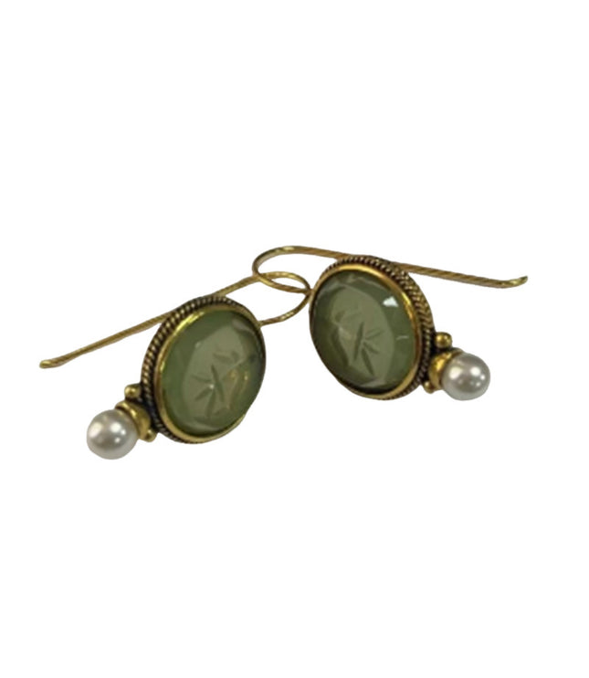 Inlaid Pearl Vintage Style Earrings