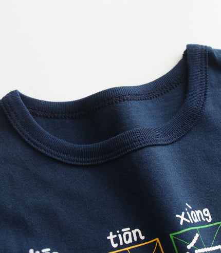 Round-neck Shirt Cartoon Short Sleeve Printed Short Sleeve
