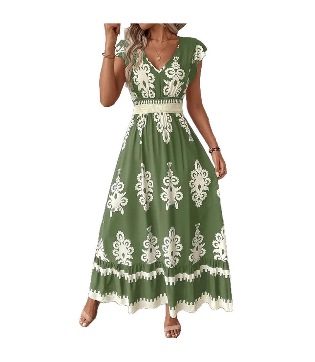 Female Beach Printed Large Swing Dress