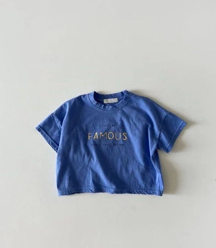 Letter Crew Neck Short Sleeve Simple