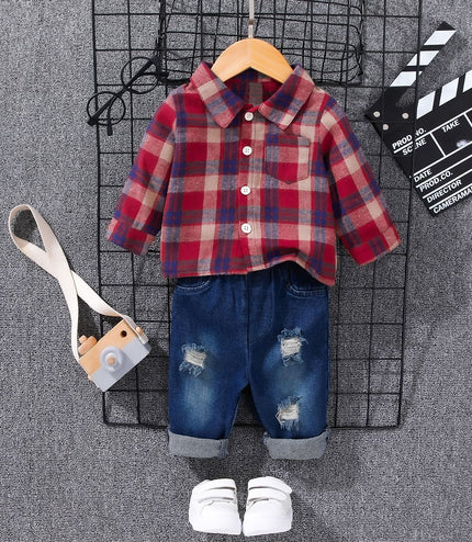 Fashion Personality Leisure Children Denim Suit