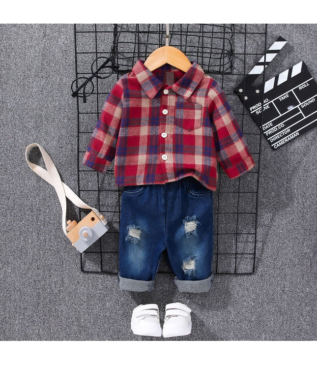 Fashion Personality Leisure Children Denim Suit