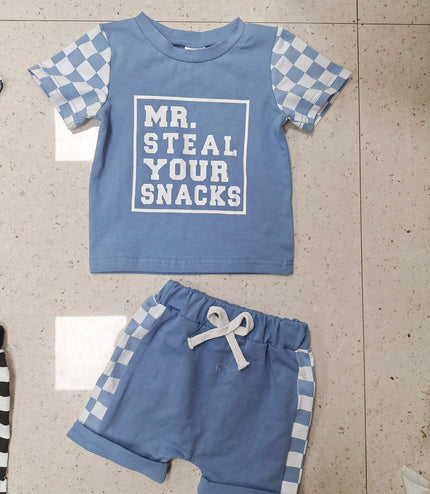 Children's Fashion Letter Print Short-sleeve Suit