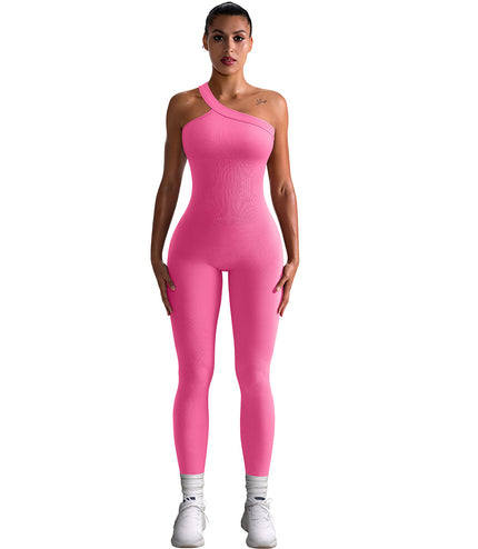 New One Shoulder Sports Jumpsuit For Women