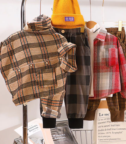 Spring And Autumn Children's Clothing Children's Casual Plaid Shirt