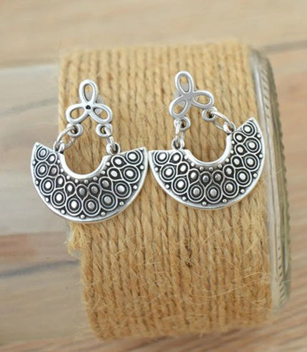 Creative Geometric Carved Fan-shaped Hollow Stud Earrings
