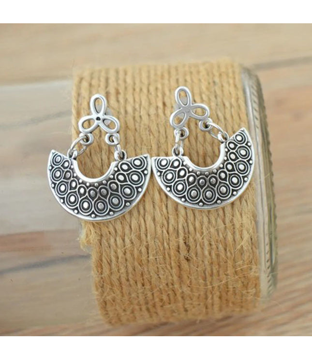 Creative Geometric Carved Fan-shaped Hollow Stud Earrings