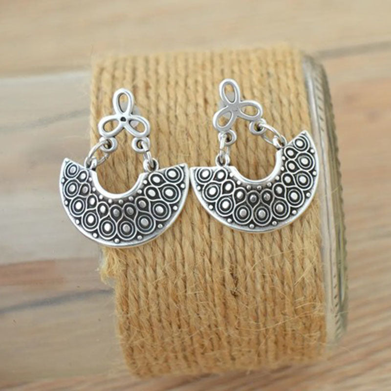 Creative Geometric Carved Fan-shaped Hollow Stud Earrings