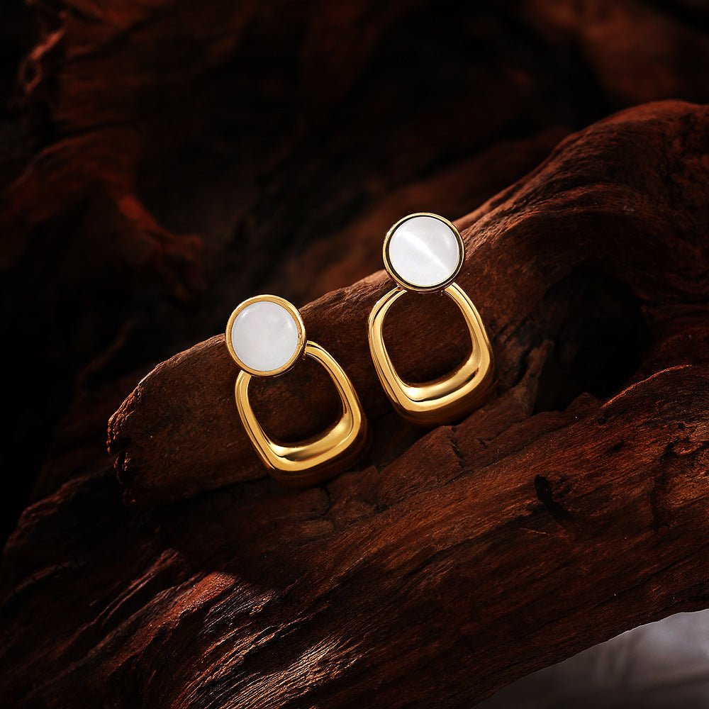 Opal Titanium Steel Earrings – Subtle Power, Everyday Grace