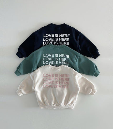 Back Letter Printed Crew Neck Sweatshirt