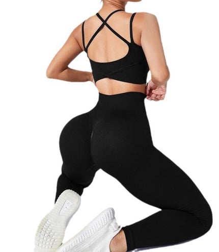 6 Color Thread Cross Waist Bra Trousers Suit Women