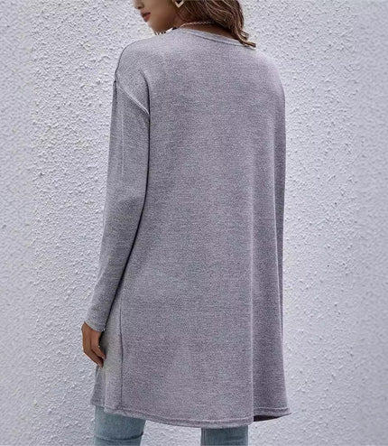 Autumn And Winter New Women's Buckle-free Cardigan Long Sleeve