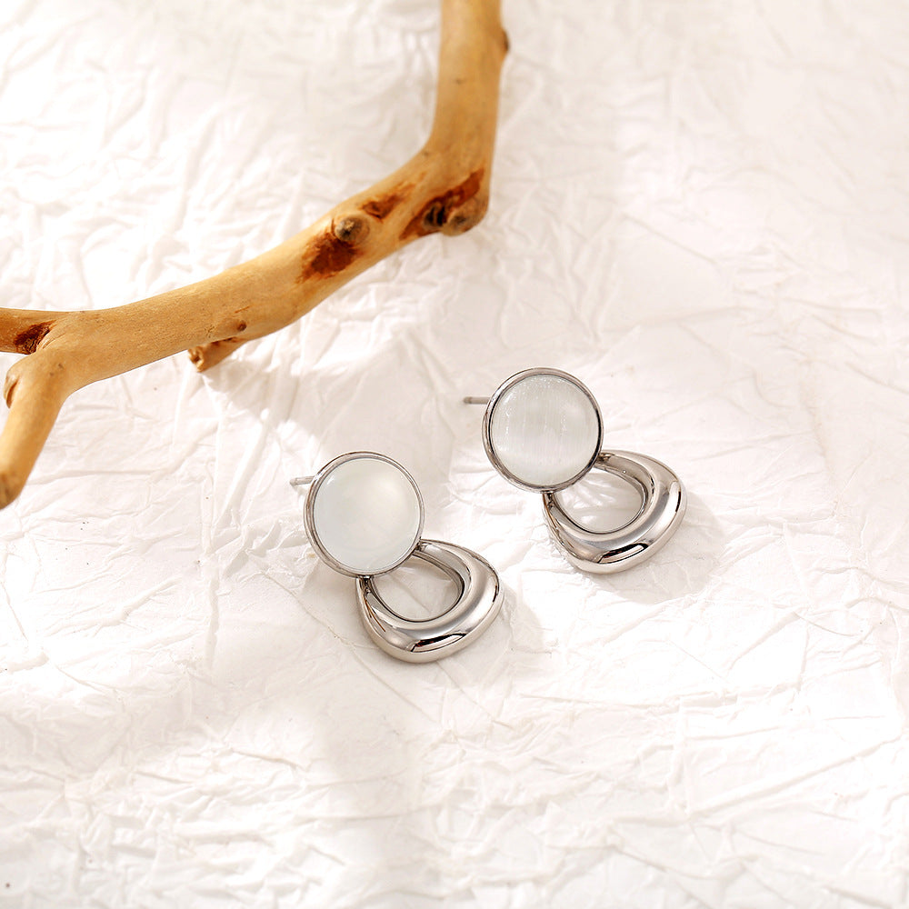 Opal Titanium Steel Earrings – Subtle Power, Everyday Grace