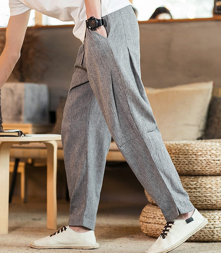 Men's Retro Trendy Cotton Linen Linen Casual Pants