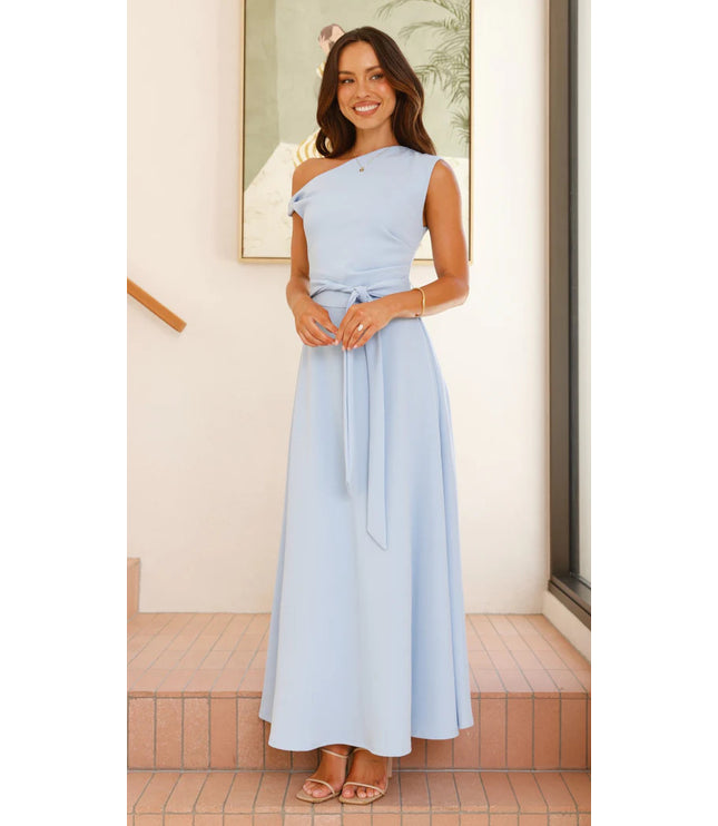European And American Solid Color Fashion Temperament Sexy Lacing Dress