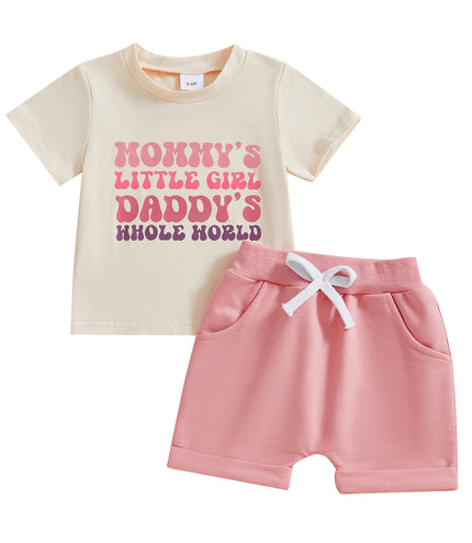 Boy Letter Print Short-sleeve Suit