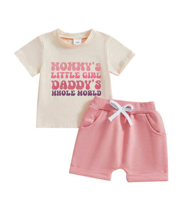 Boy Letter Print Short-sleeve Suit