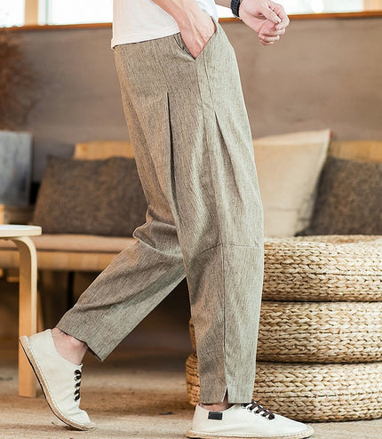 Men's Retro Trendy Cotton Linen Linen Casual Pants