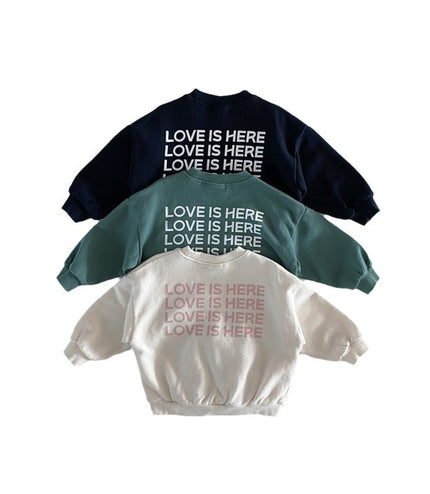 Back Letter Printed Crew Neck Sweatshirt