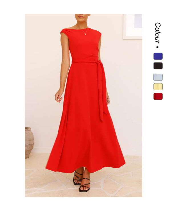 European And American Solid Color Fashion Temperament Sexy Lacing Dress