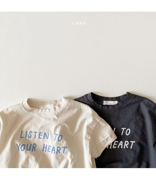 Dot Letter Crew Neck Short Sleeve Simple