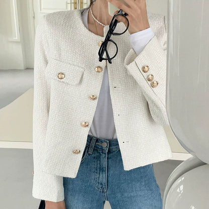 Breasted Tweed Short Jacket