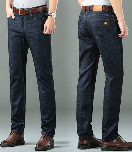 Thin Summer Cotton Elastic Ice Silk Quality Mid-high Waist Jeans