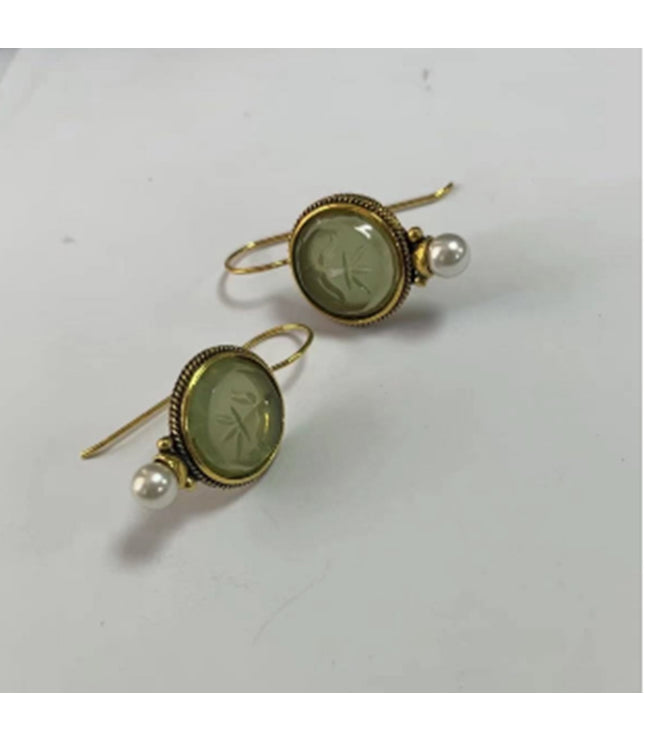 Inlaid Pearl Vintage Style Earrings