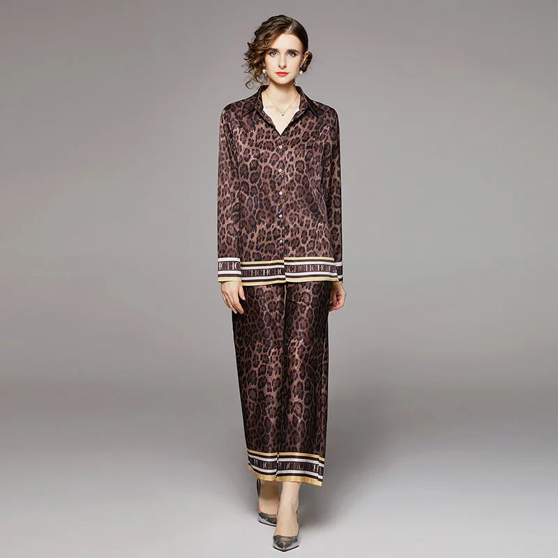 Slim Shirt &amp; Wide‑Leg Pants
