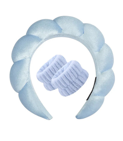 3Pcs Makeup Sponge Spa Headband Puffy Sponge Sweet Hair Band Women