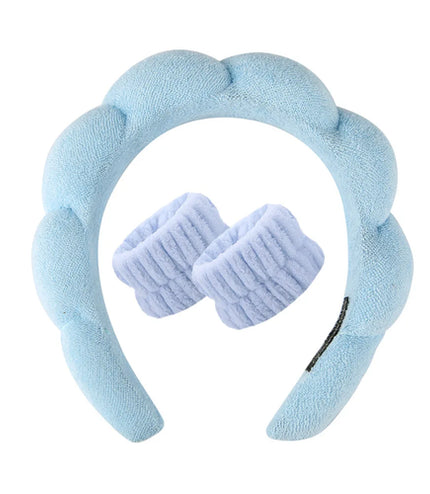 3Pcs Makeup Sponge Spa Headband Puffy Sponge Sweet Hair Band Women