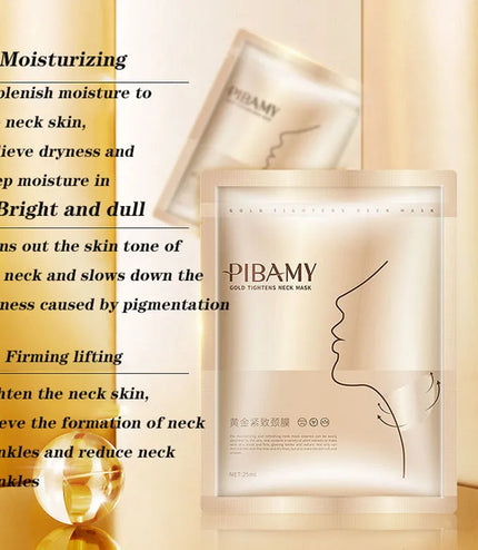 10pcs Gold Firming Neck Mask Moisturizing Anti Wrinkles Anti-aging