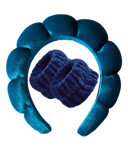 3Pcs Makeup Sponge Spa Headband Puffy Sponge Sweet Hair Band Women