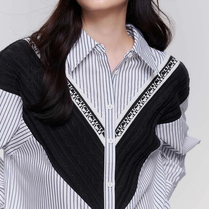 Women’s Luxe Patchwork Stripe Blouse