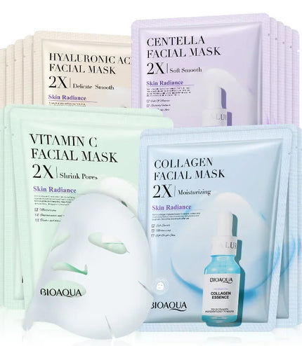 BIOAQUA Centella, Collagen &amp; Vitamin C Facial Mask – Hydrating &amp; Brightening Skincare