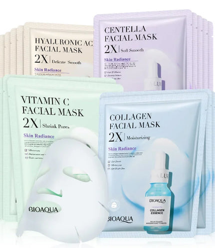 BIOAQUA Centella, Collagen &amp; Vitamin C Facial Mask – Hydrating &amp; Brightening Skincare