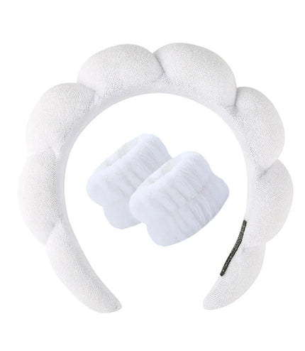 3Pcs Makeup Sponge Spa Headband Puffy Sponge Sweet Hair Band Women