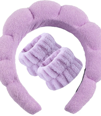 3Pcs Makeup Sponge Spa Headband Puffy Sponge Sweet Hair Band Women
