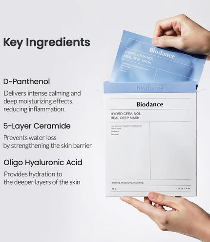 BIODANCE Hydro Cera-nol Real Deep Mask, Overnight Hydrogel Mask,