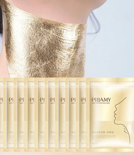 10pcs Gold Firming Neck Mask Moisturizing Anti Wrinkles Anti-aging