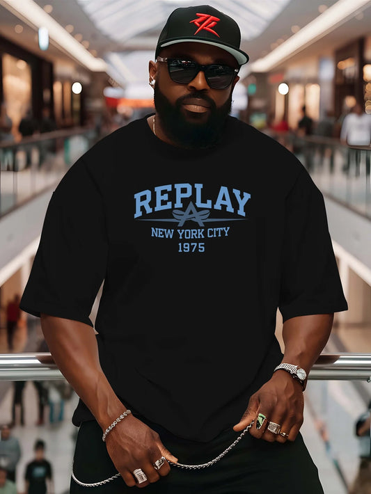 Summer Men Cotton T-Shirt  REPLAY Short Sleeve Streetwear
