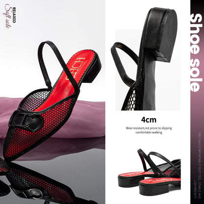 Women’s Retro Grid-Pattern Party Sandals