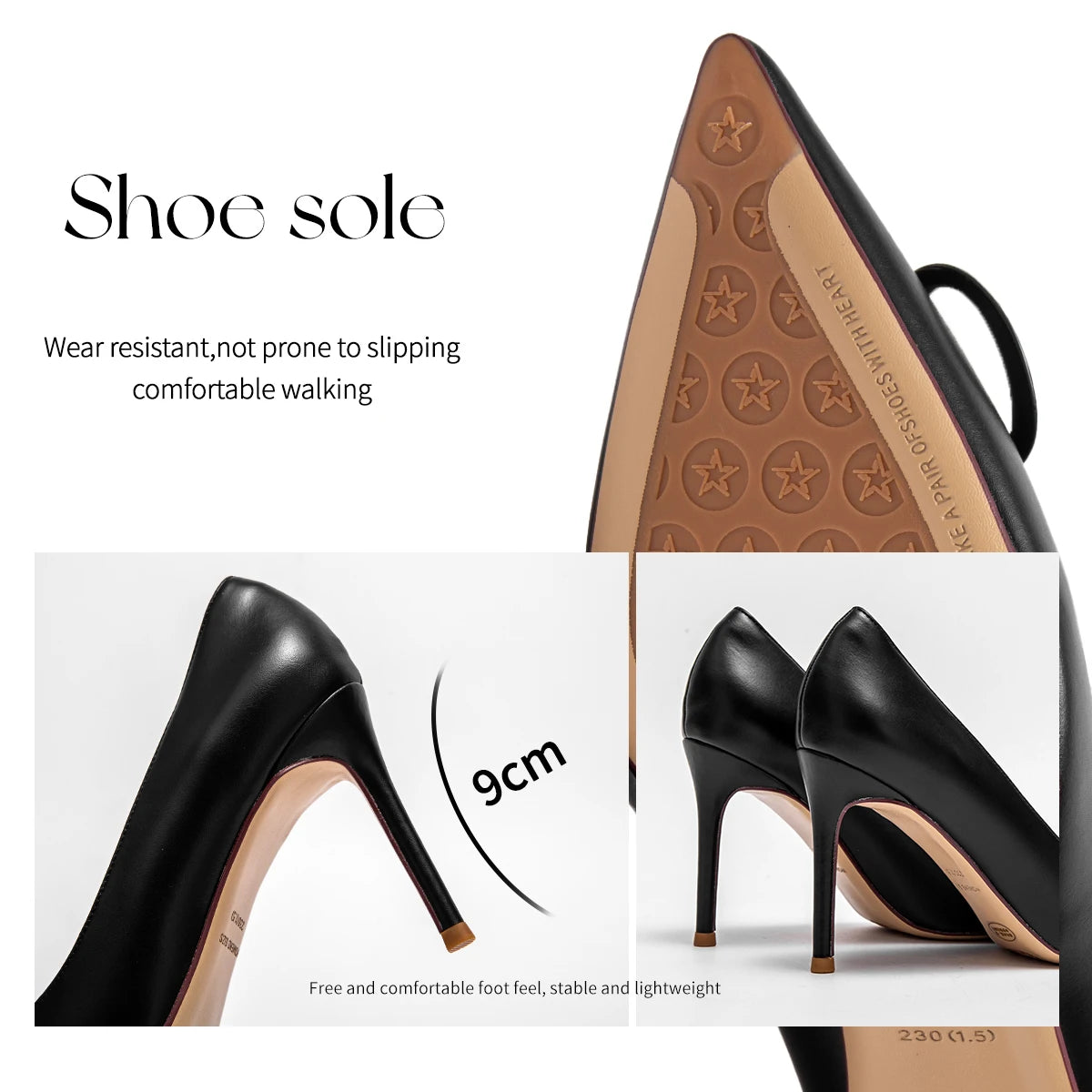 CHCH Women’s 9 cm Pointed Heels with Metal Buckle