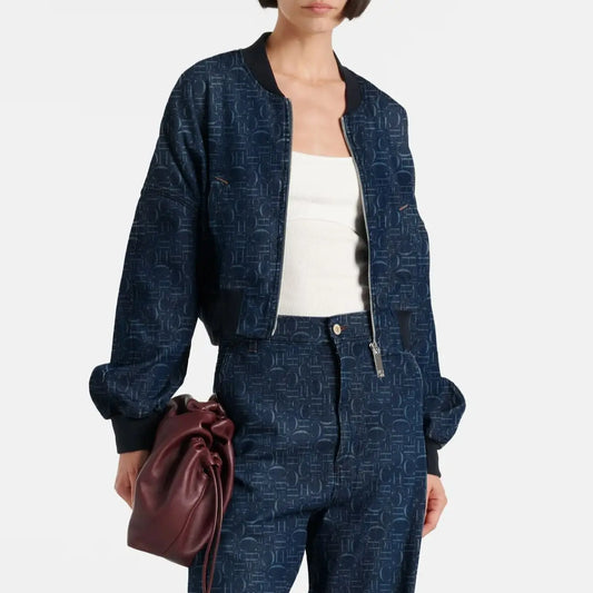 CHCH Women’s Vintage-Lapel Denim Zipper Jacket