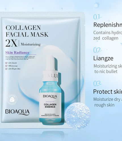 BIOAQUA Centella, Collagen &amp; Vitamin C Facial Mask – Hydrating &amp; Brightening Skincare