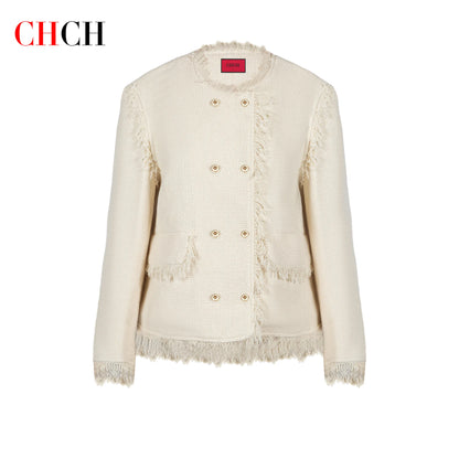 CHCH Women’s Short Beige Commuter Coat